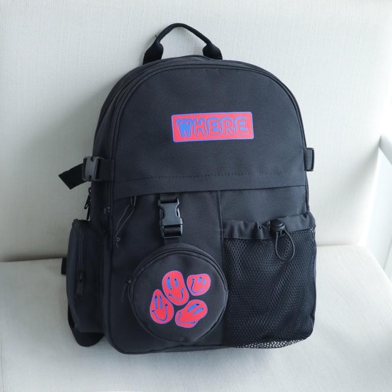 Balo học sinh, sinh viên thời trang unisex với chất dù cao cấp nhẹ bền - BOM