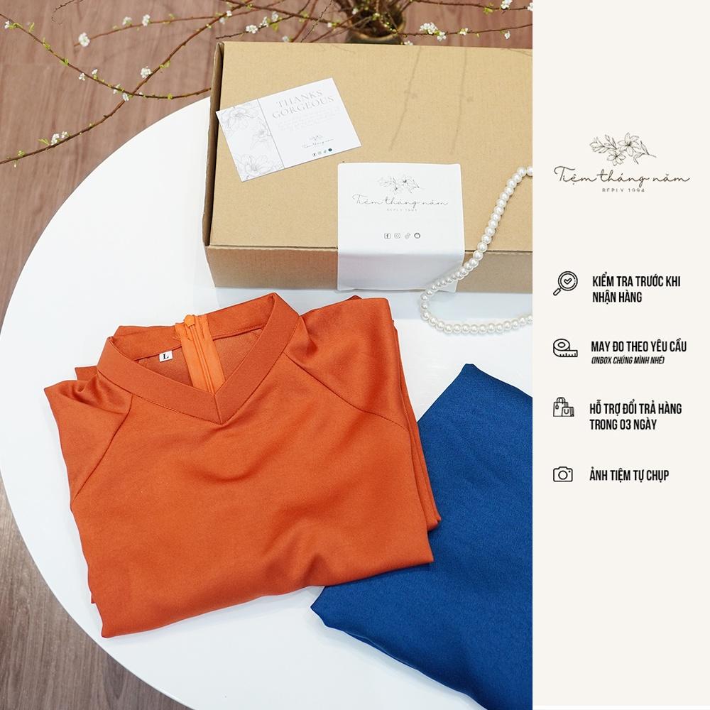 Áo dài xưa dáng suông - màu Cam đất