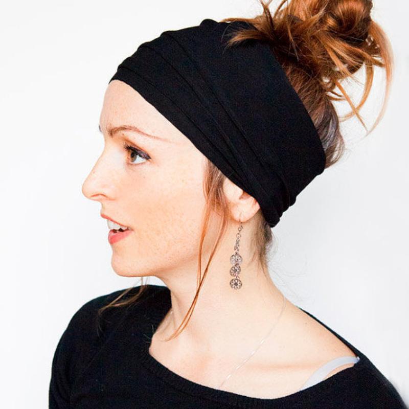 Đèn băng kéo dài thể thao Yoga Gym băng dây đeo Headband dành cho phụ nữ Băng đầu tóc Băng đàn hồi bao bọc Băng bóng rổ thể dục Color: light grey