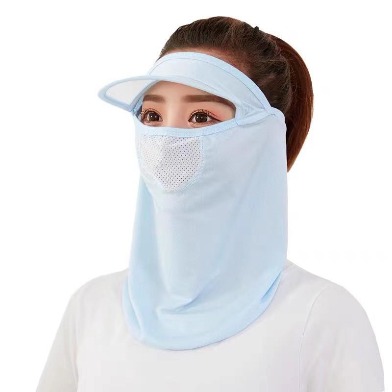 Mũ chống nắng nửa đầu kèm khẩu trang che mặt che cổ - khẩu trang ninja che cổ có vành lưỡi trai