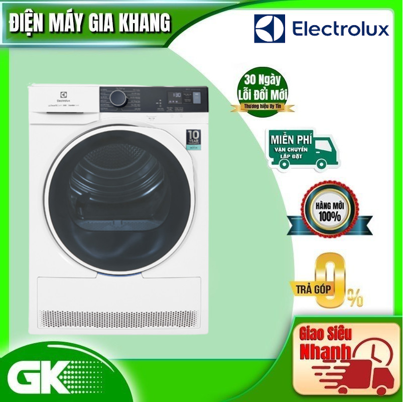 Máy sấy bơm nhiệt Electrolux Heat Pump 8kg EDH804H5WB - Lồng sấy chuyển động luân phiên, giảm nhăn, bảo vệ sợi vải, giảm phai màu, tiết kiệm 50% điện năng