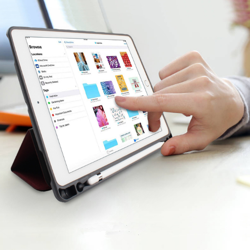 Bao da Ipad 10.2 hiệu Mutural _ Màu xanh_ Hàng nhập khẩu