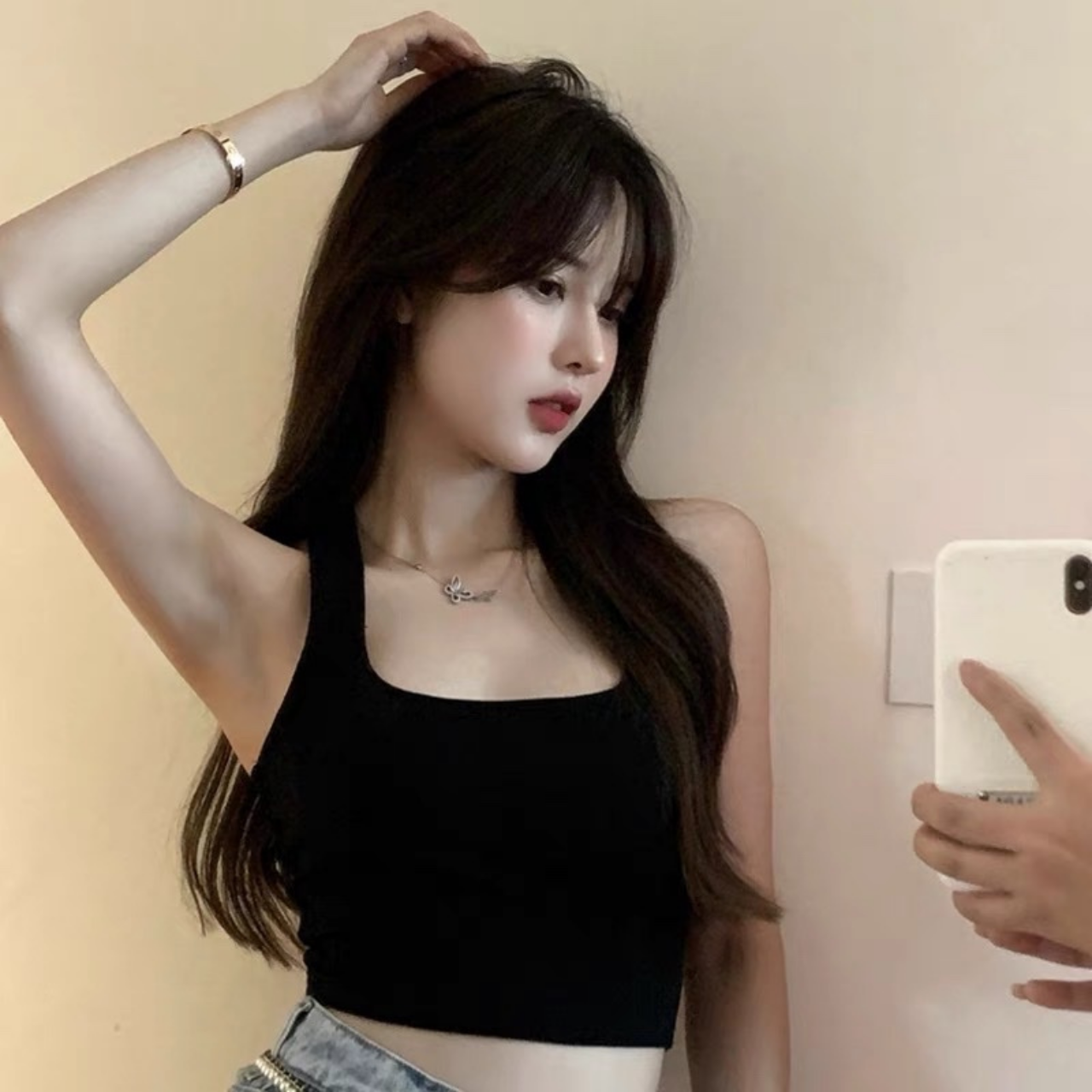 Áo kiểu yếm choàng cổ croptop nữ đẹp ôm body hở lưng cực sexy mẫu mới thời trang