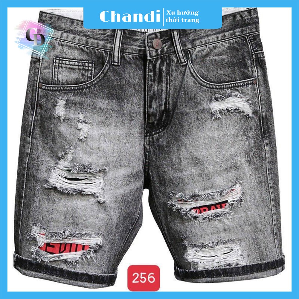 Quần Short Jean Nam co dãn kiểu dáng trẻ trung đơn giản Thương Hiệu Chandi, quần sọt mẫu mới xu hướng 2021 QSJN256