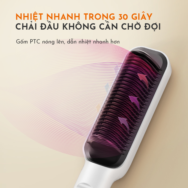 Lược điện chải tóc đa năng 2in1 làm thẳng, uốn tóc GAABOR GHC-N45A tùy chỉnh nhiệt độ, màn hình LCD cao cấp - Hàng chính hãng