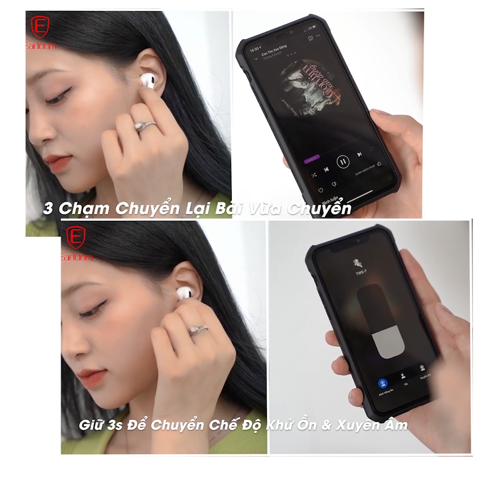 Tai Nghe Bluetooth tws True Wireless Earldom TWS7 sang trọng tinh tế âm thanh cực hay - Hàng Chính Hãng