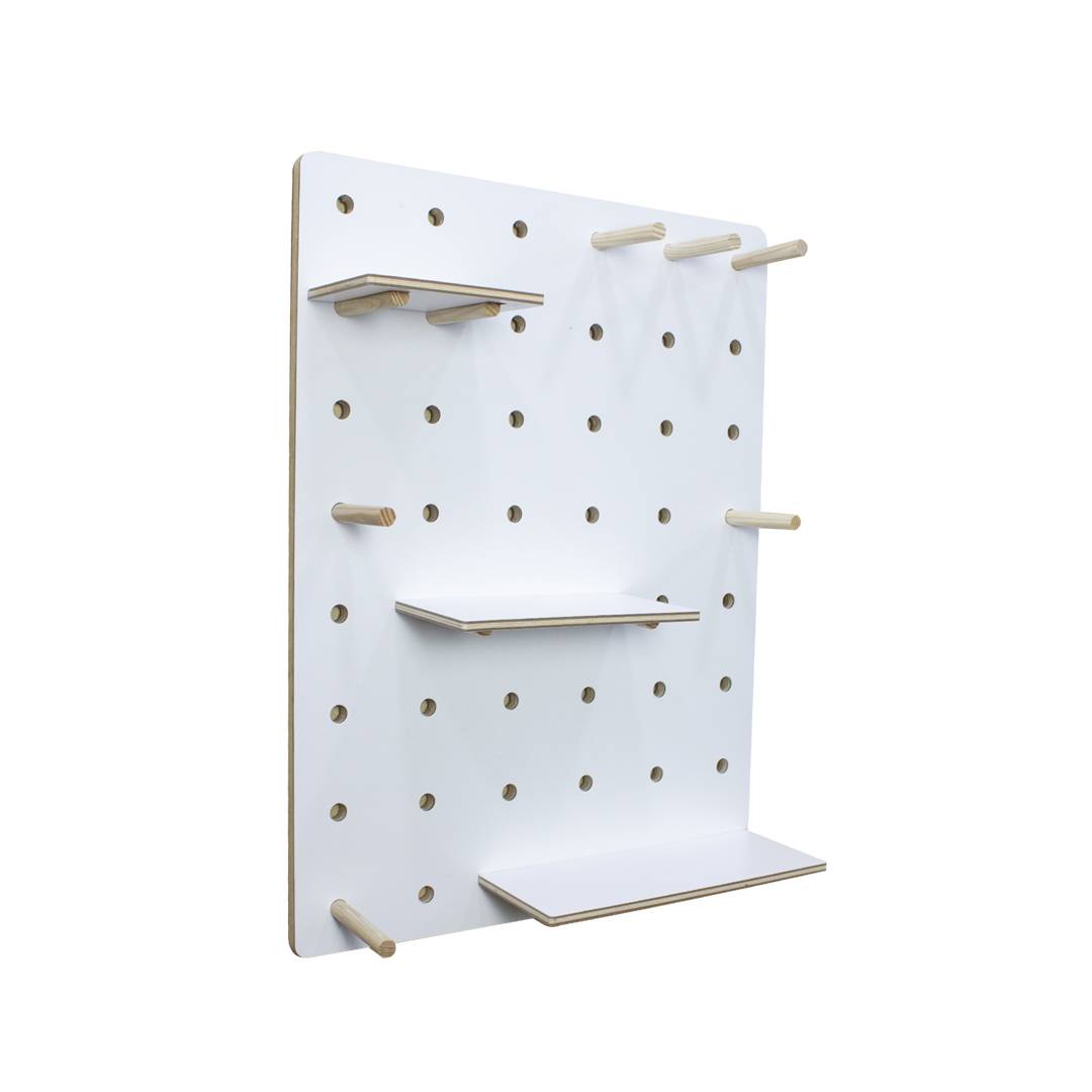 Bộ 12 Trụ Gỗ SMLIFE Pegboard 12cm - Móc Treo Cài Bảng Gỗ Đục Lỗ SMLIFE Pegboard