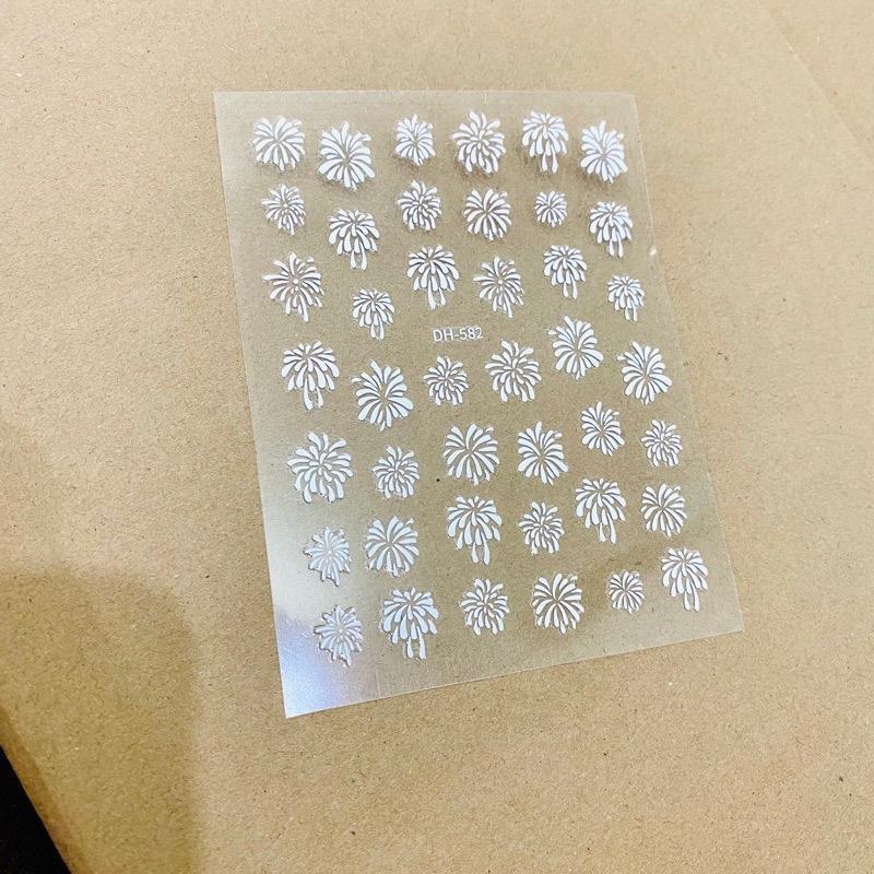 Sticker Tia Sáng p.Hoa Sticker Lấp Lánh, Miếng Giấy Dán Móng Tay 3D Làm Nail Thời Trang Sơn Gel Nữ Women