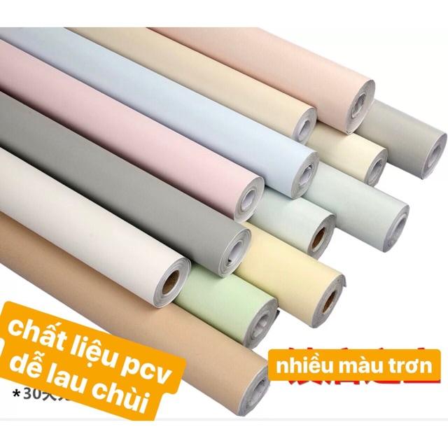 Giấy dán tường màu trơn _10m decal giấy dán tường pastel có keo sẵn