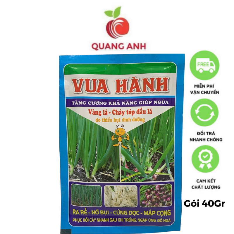Phân Bón Vua Hành - Chuyên Cây Hành Tăng Cường Dinh Dưỡng Cây - Chống Vàng Lá - Cháy Tóp Đầu Lá - Gói 40Gr