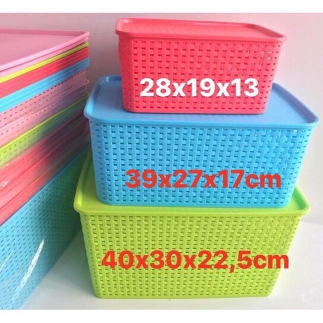 Rổ chữ nhật đựng quần áo đồ văn phòng rất gọn gàng và ngăn nắp 3 cỡ