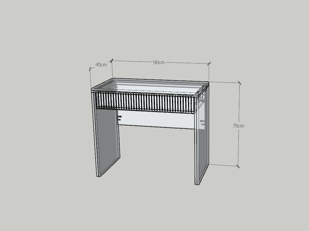 HAPPY FURNITURE , Bàn trang điểm 1 ngăn kéo - NAMI, BAN_130 , 90cm x 45cm x 78cm DxRxC