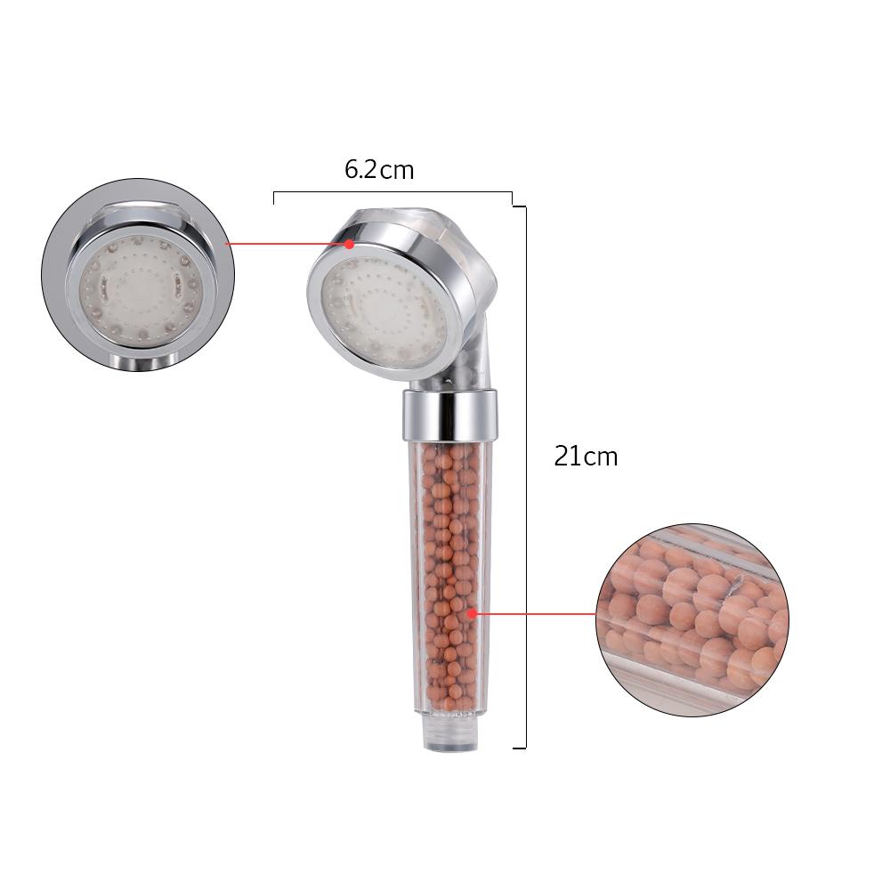 Đầu vòi hoa sen có đèn led bằng vật liệu cao cấp, tích hợp nhiều quả cầu lọc anion bên trong, có thể lọc tạp chất và làm sạch chất lượng nước