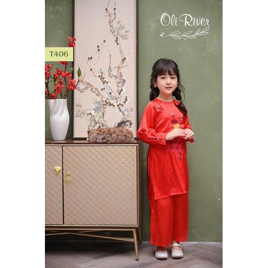 ÁO DÀI TRUYỀN THỐNG BÉ GÁI SẮC ĐỎ