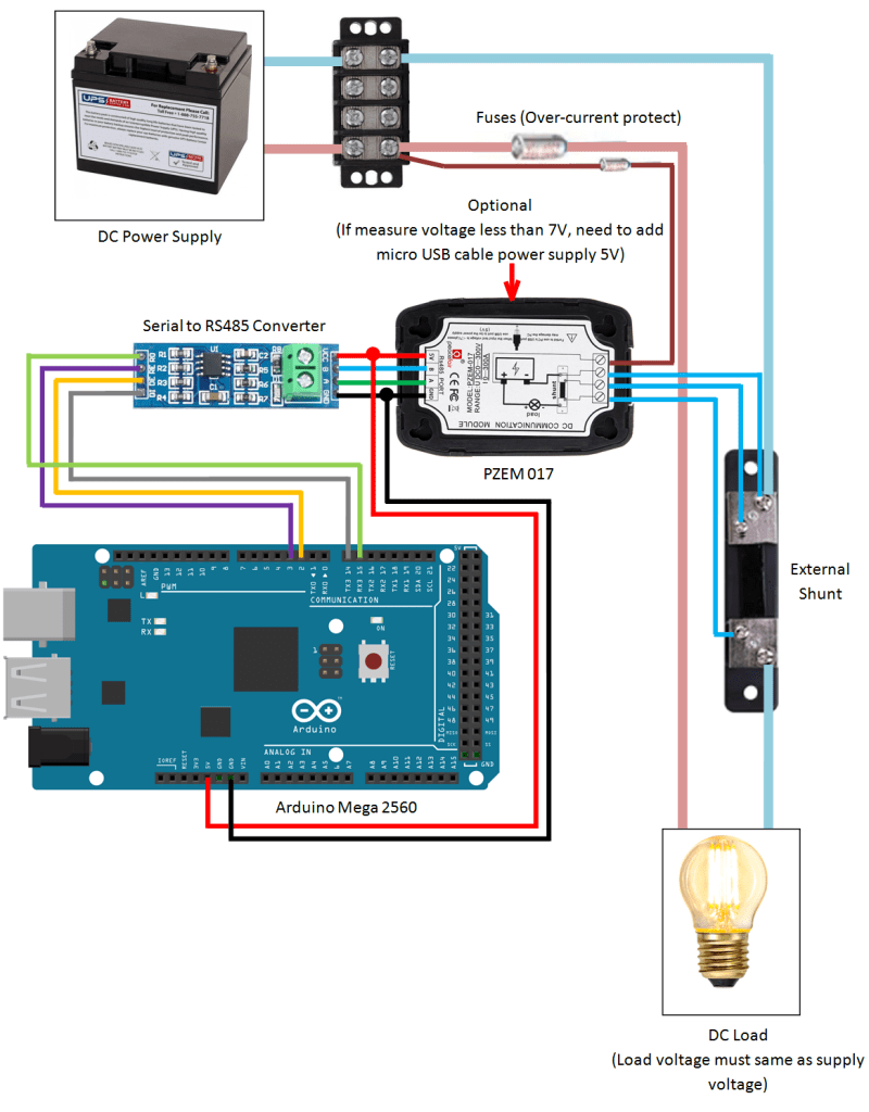 Đồng Hồ Đo Điện DC 4 Thông Số 100A Modbus RS485 PZEM-017