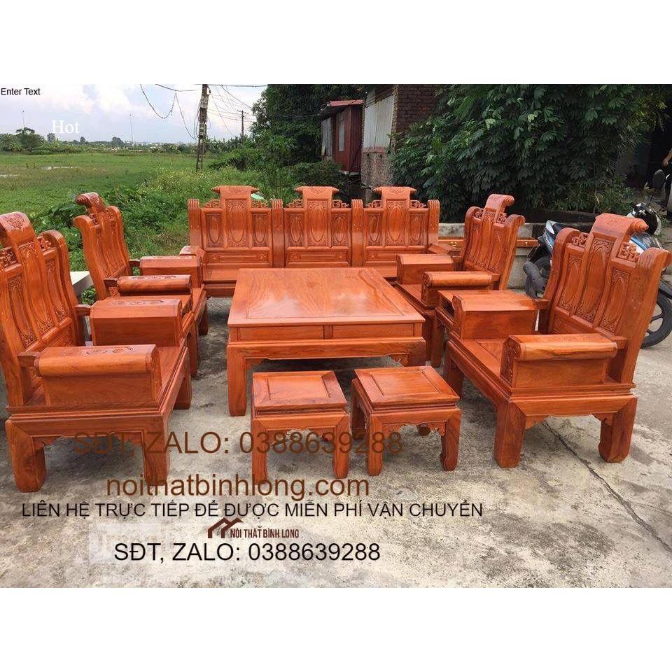 Bộ bàn ghế Âu Á Hộp Cuốn Thư gỗ gõ đỏ