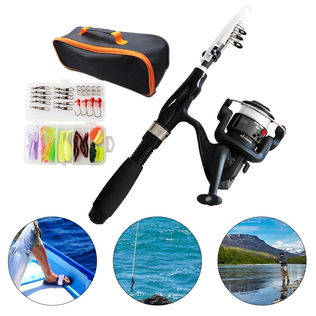 Telescopic Fishing Pole Reel Children Spinning Reel Youth Tackle Box