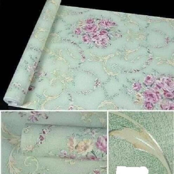 Combo 10M giấy dán tường Họa Tiết Xanh Ngọc