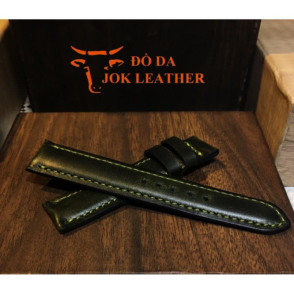 Dây Da Đồng Hồ Jok Leather màu xanh rêu tặng kèm khóa