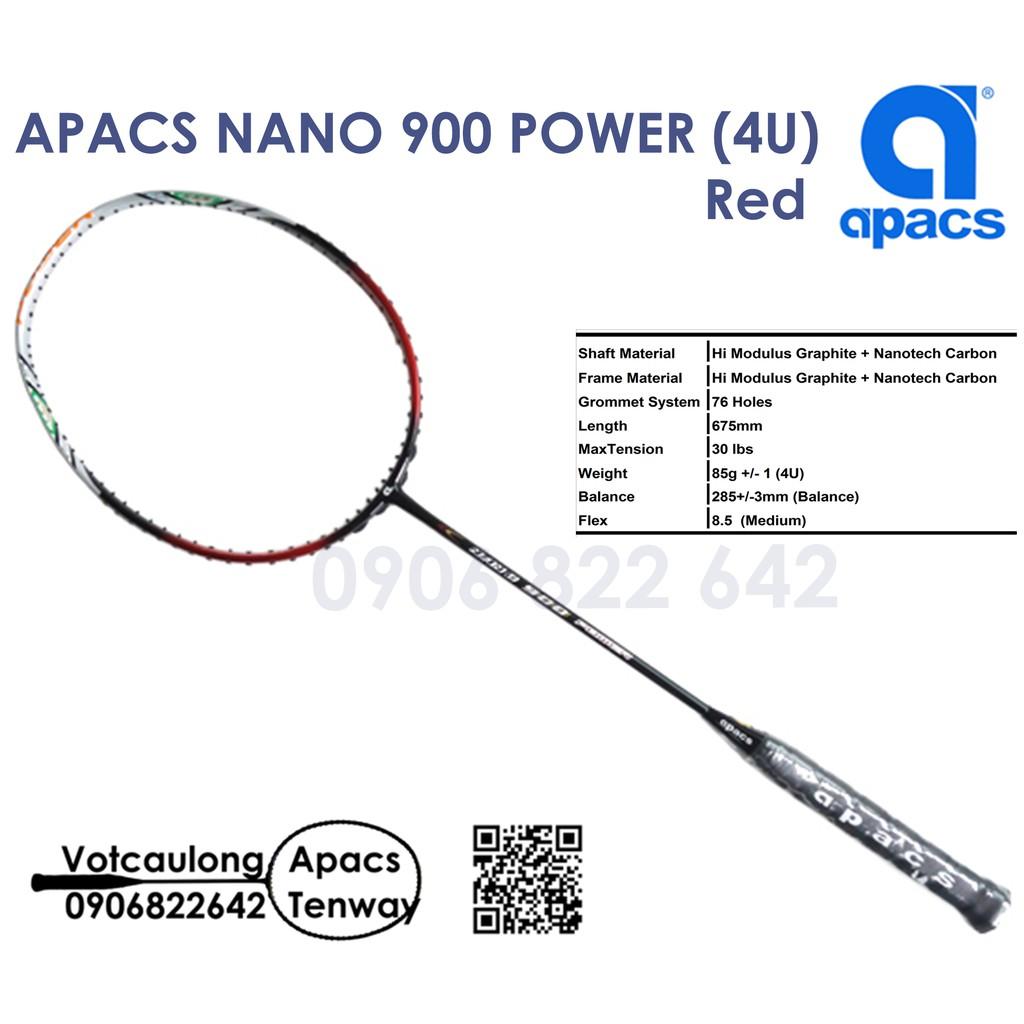 Vợt cầu lông Apacs Nano 900 Power - 4U đỏ | Vợt chính hãng, đánh phong trào