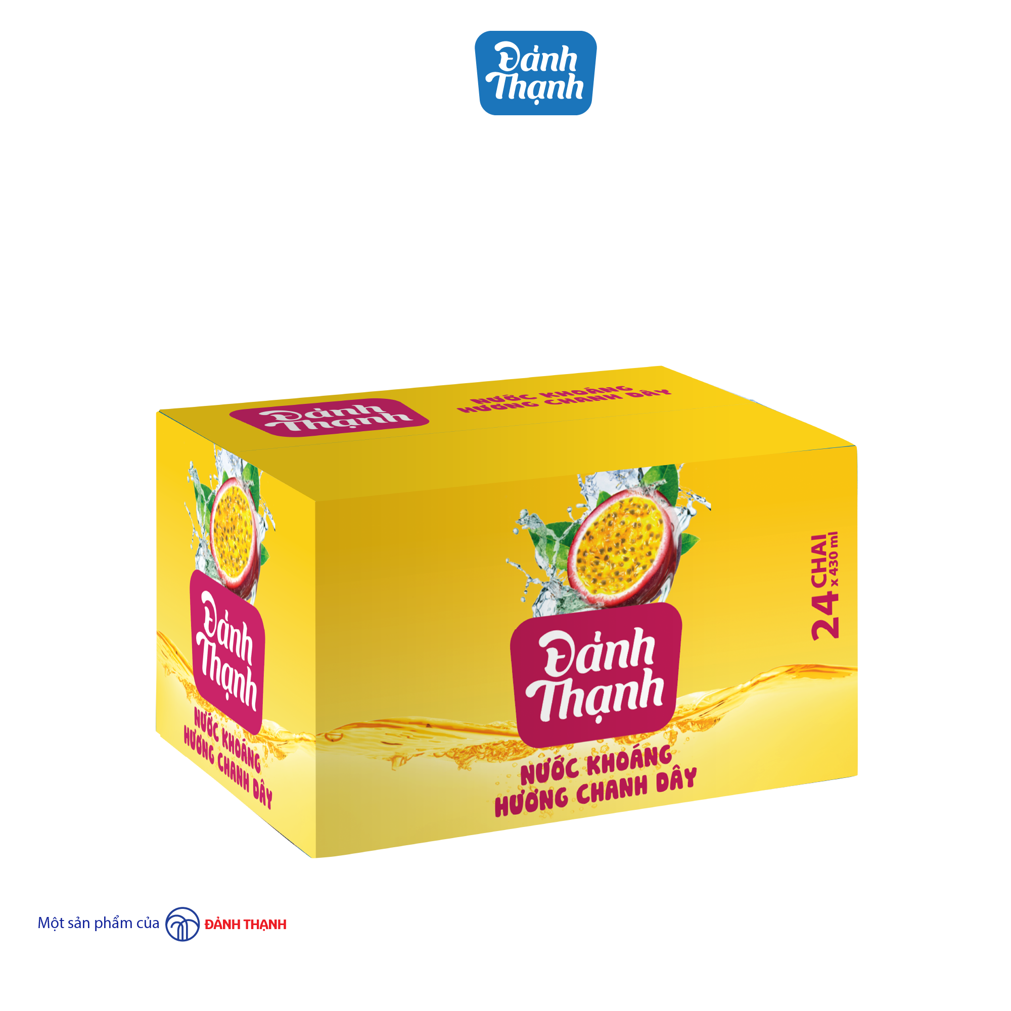 Thùng 24 chai Nước Khoáng Thiên Nhiên Đảnh Thạnh Có Ga Khoáng Chanh Dây 430ml