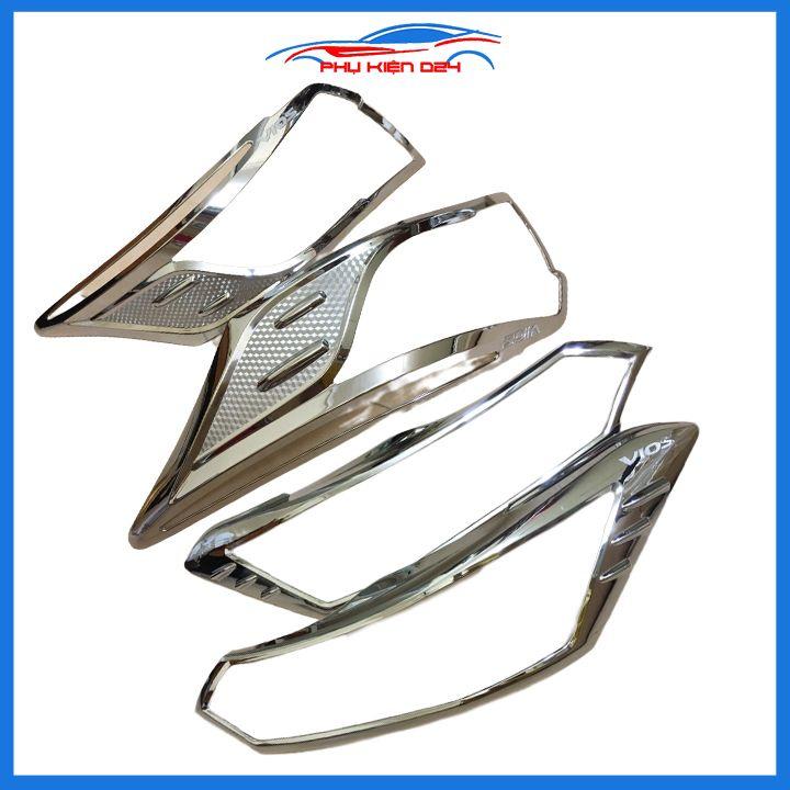 Ốp viền đèn pha hậu mạ crom Vios 2008-2013, 2014-2017, 2018-2019 chống trầy trang trí bảo vệ xe