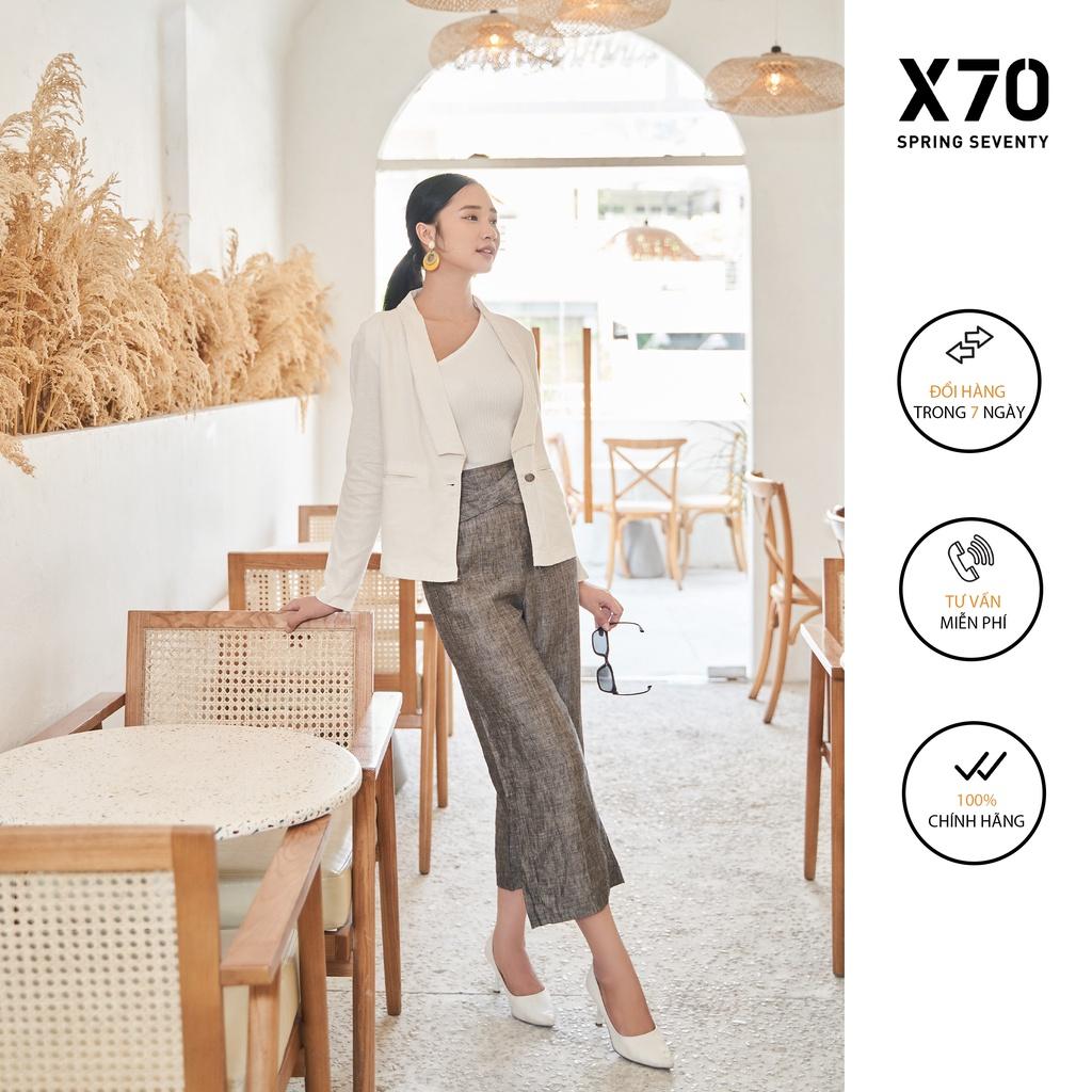 Áo Blazer Nữ Linen Kiểu Dáng Tay Dài Thiết Kế Nút Cài Thời Trang X70 - 02660002