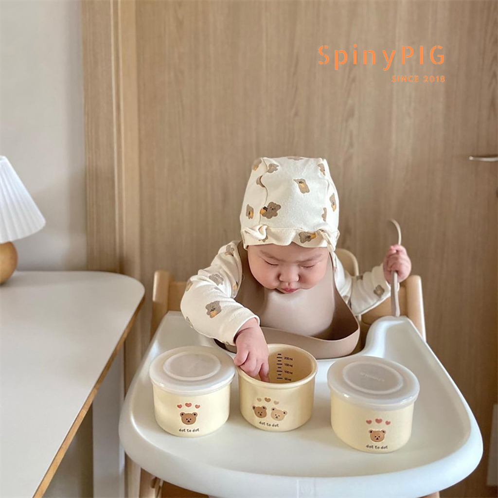 Bát ăn dặm cho bé style Hàn Quốc có nắp chất liệu sứ cao cấp không chứa BPA an toàn cho sức khoẻ của bé