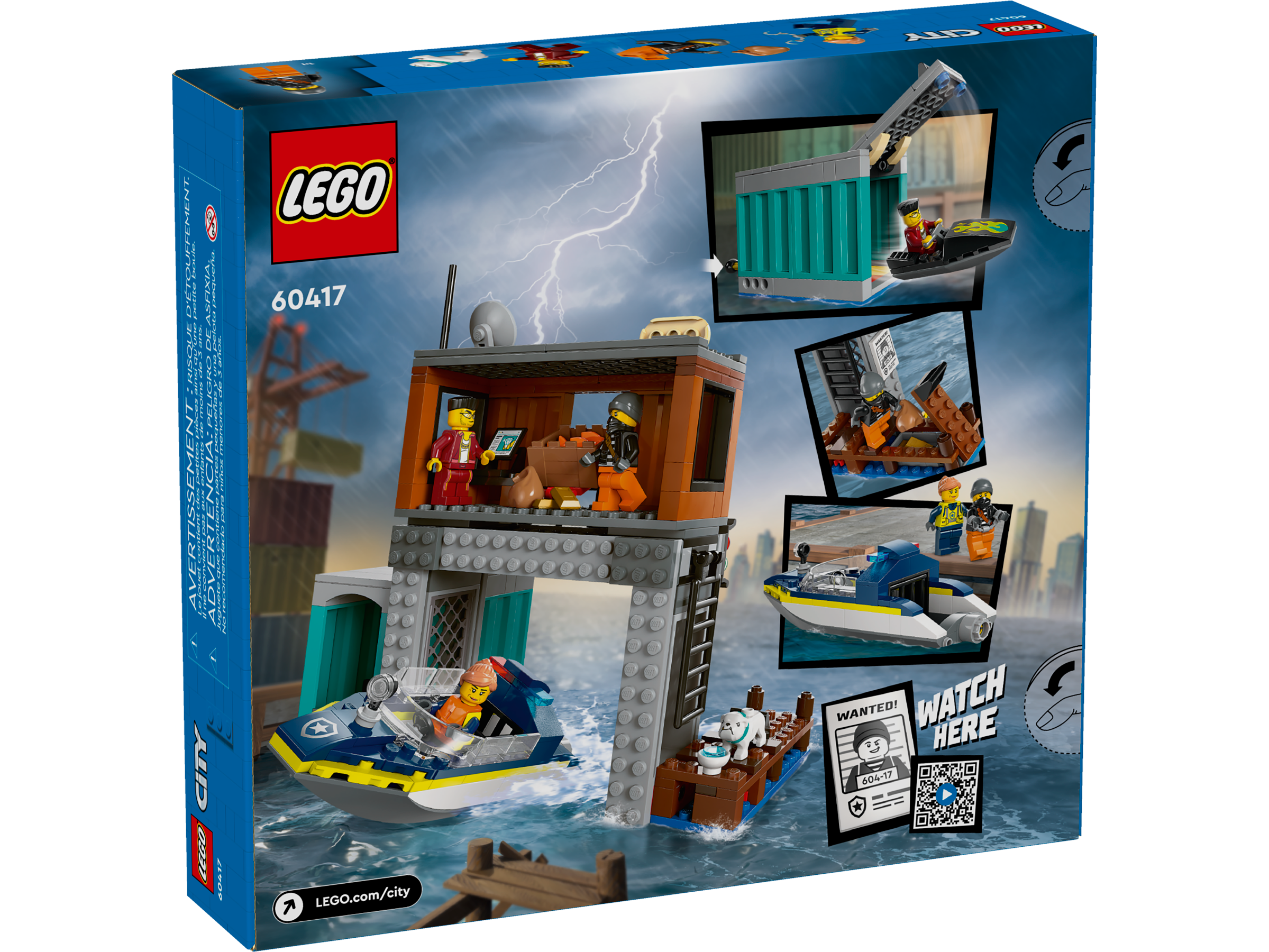 Đồ Chơi Lắp Ráp Tàu Cảnh Sát Và Hang Ổ Tội Phạm - Police Speedboat And Crooks' Hideout - Lego City 60417 (311 Mảnh Ghép)
