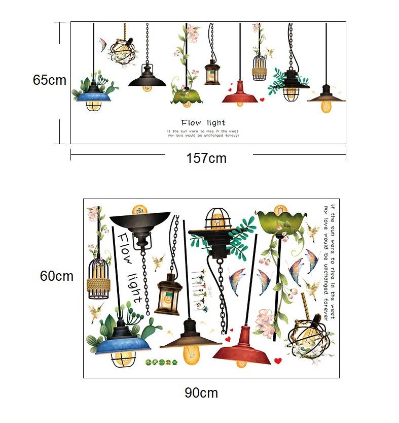 DECAL DÁN TƯỜNG CHÙM ĐÈN FLOW LIGHT SỐ 2