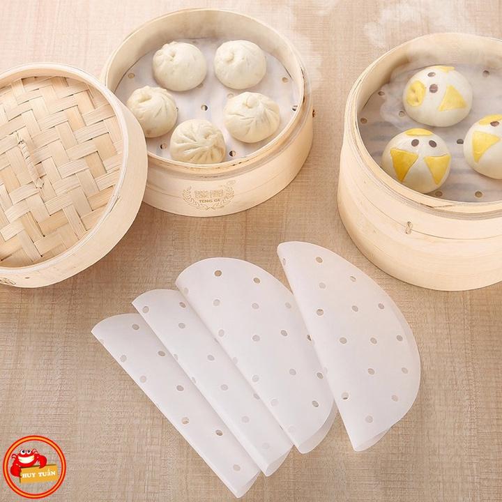 Giấy nến tròn đục lỗ set 100 tờ - Giấy nến đục lỗ cho nồi chiên không dầu, giấy thấm dầu ăn (GN23)