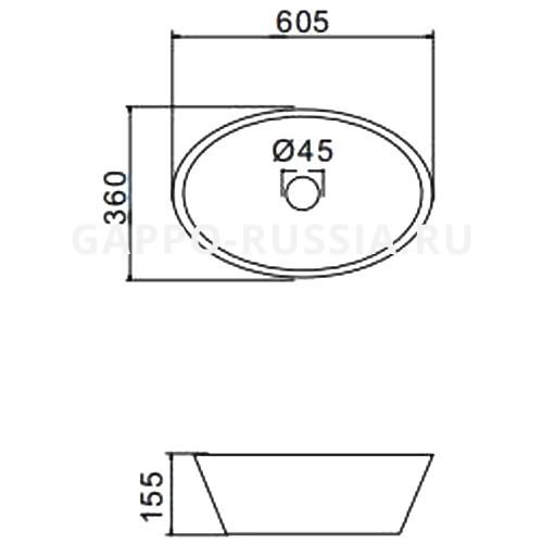 CHẬU LAVABO SỨ GAPPO GT303 - NHẬP KHẨU NGA CHÍNH HÃNG