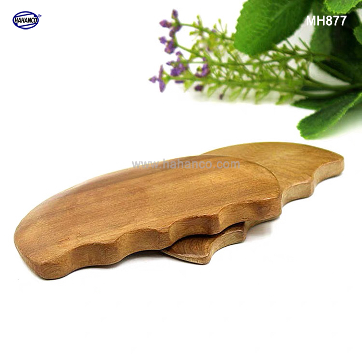 COMBO 2 Dụng cụ cạo gió Mát xa ngón tay bằng Gỗ Bách Xanh hình mặt trăng - Chăm sóc sức khỏe