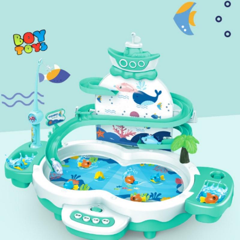 Đồ chơi câu cá thác nước, cầu trượt câu cá có nhạc kèm chế độ cá bay kiểu mới phát triển trí tuệ cho bé