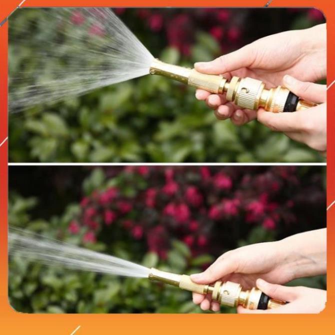 Vòi tưới cây rửa xe️️Evoucher Bộ dây vòi xịt nước rửa xe, tưới cây , tăng áp 3 lần, loại 15m 206587 cút sập, nối PE