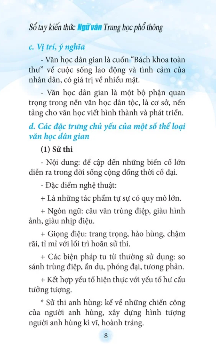 Sổ Tay Kiến Thức Ngữ Văn Trung Học Phổ Thông