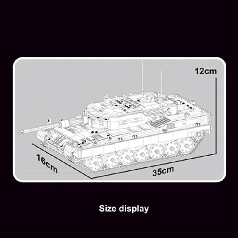 Đồ chơi Lắp ráp Xe Tăng Đức Leopard II, Gaomisi T3015 Amored Tank, Xếp hình thông minh, Mô hình quân sự