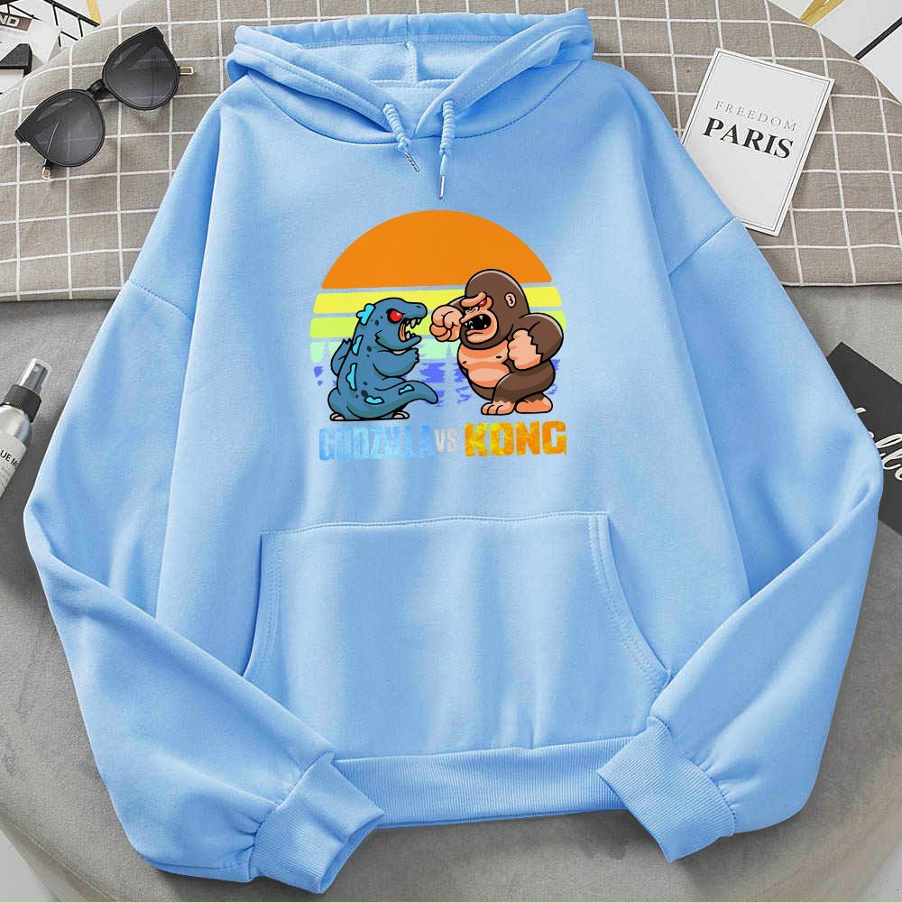 (38-70kg, liên hệ tư vấn size phù hợp) Áo hoodie chất nỉ bông mỏng H75-Godzilla vs Kong. Áo nỉ có nón. Áo nỉ nam, áo nỉ nữ. Áo khoác nỉ. Áo khoác nỉ tay dài. Áo khoác nỉ nón. HÀNG MAY TRỰC TIẾP TẠI VIỆT NAM. hongduyen2188