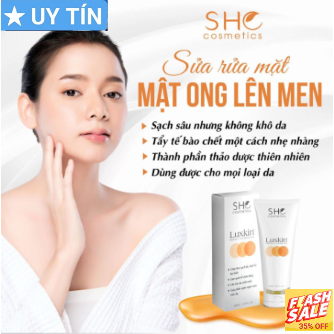 Sữa Rửa Mặt Mật Ong Lên Men LUXKIN 100ml - Sạch Sâu, Giữ Ẩm, Bảo Vệ Da Khỏi Tác Nhận Bên Ngoài...Sản Phẩm Của Đông dược bà Vân