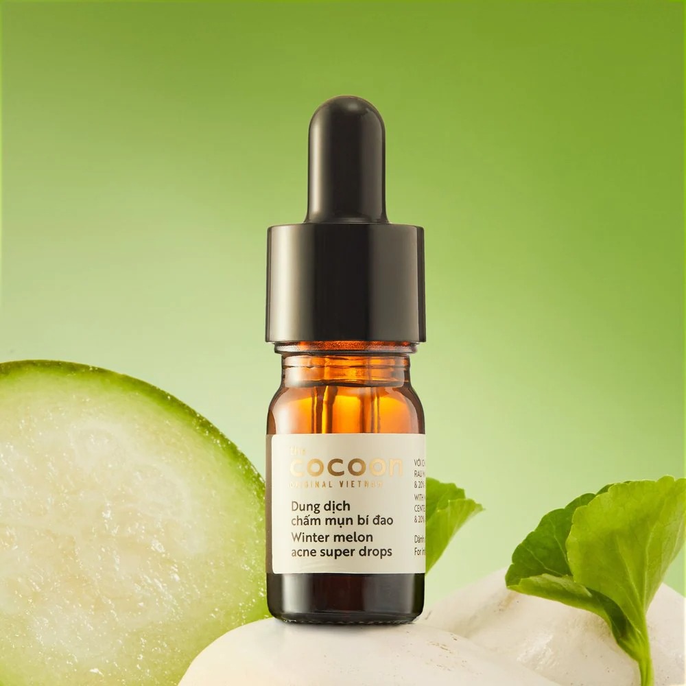 Combo Dung dịch chấm mụn bí đao Cocoon 5ml + Son dưỡng môi dầu dừa Bến Tre 5g