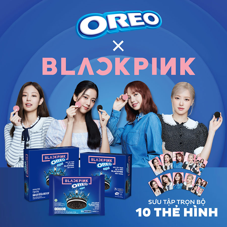 [Limited Edition] Combo 2 hộp bánh OREO BLACKPINK vị Vani 2 x 303.6g  (Tặng kèm 2 thẻ hình BLACKPINK)