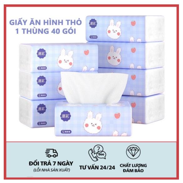 THÙNG 40 GÓI GIẤY ĂN RÚT HÌNH THỎ NỘI ĐỊA TRUNG