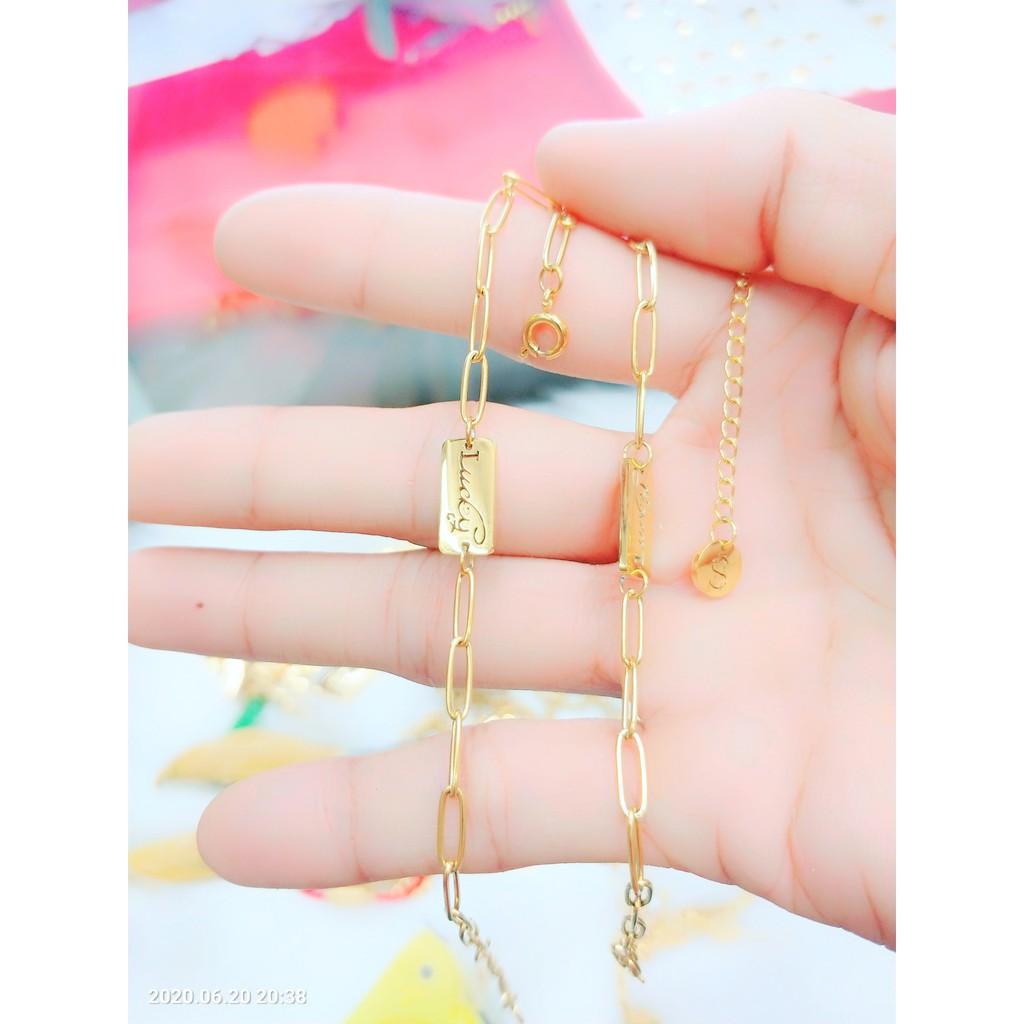 Lắc Tay Nữ Xích Nhỏ Lucky Cao Cấp- Dùng lâu dài tắm rửa thoải mái không đen