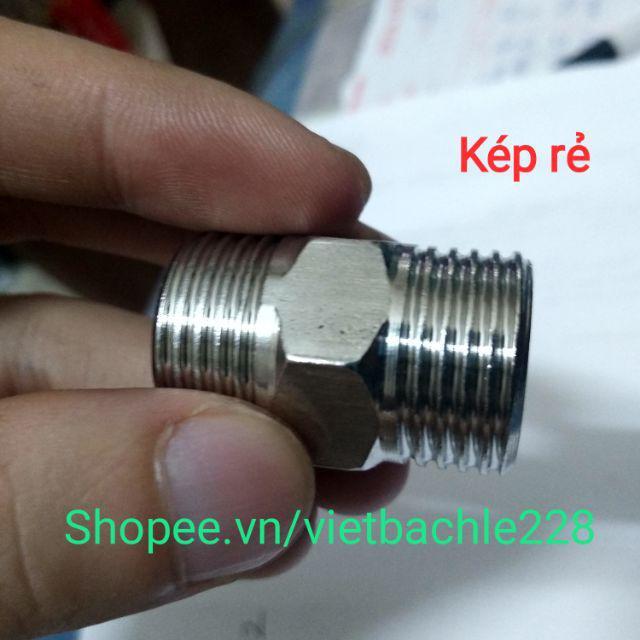 Kép Inox. Nối 2 Đầu Ren Ngoài inox 1/2 15 21