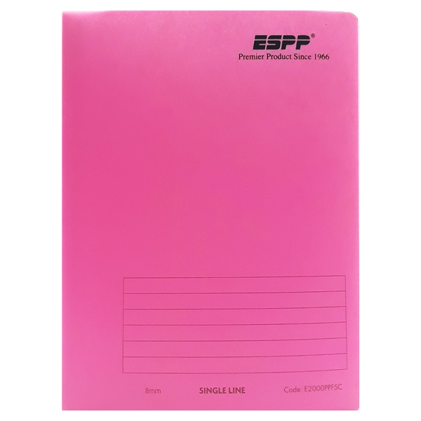 Sổ Note ESPP F5 120 Trang PP - Kẻ Ngang 8mm - Mẫu 5 - Màu Hồng