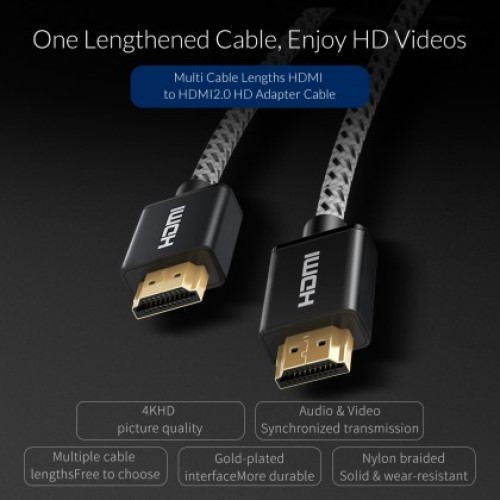 Cáp Nối HDMI V2.0 Màu Đen ORICO HD501 - Hàng Chính Hãng