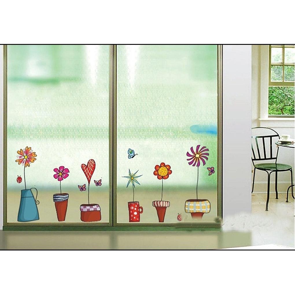 Flower Butterfly Stickers Decal Window Glass Wall Decor ELEN