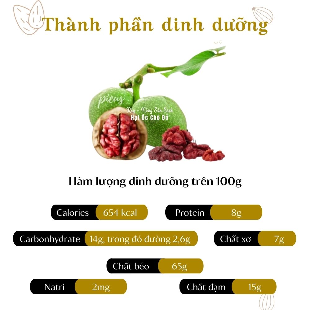 Hạt óc chó đỏ nhập khẩu Mỹ cao cấp, hạt dinh dưỡng ăn liền ăn kiêng ăn vặt an toàn