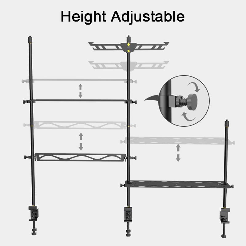 Camping Hanging Rack Camping Lantern Pole Cookware Hanging Rack for Hiking Fishing Camping Backpacking