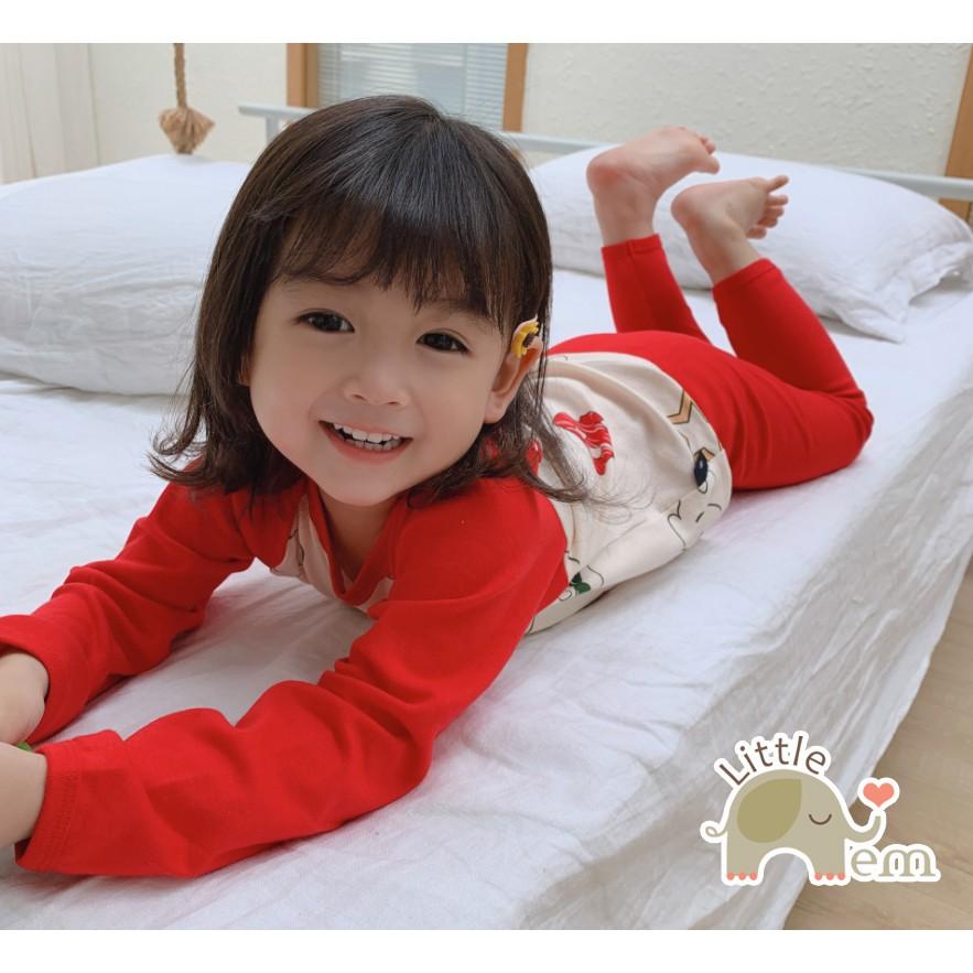 Bộ đồ bé trai/ bé gái Cotton xuất Nhật dài tay _ Red M